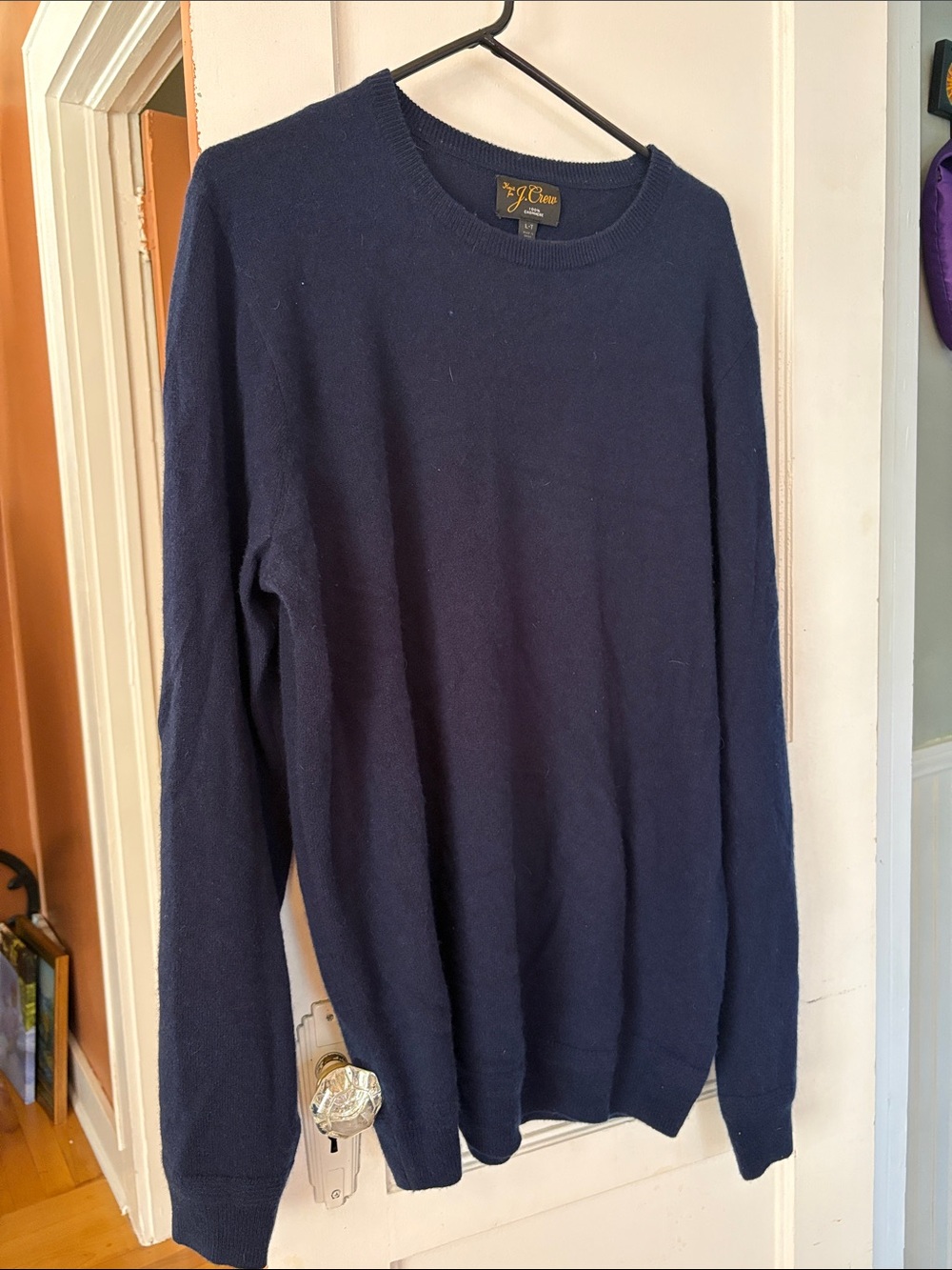 J. Crew Navy Crewneck Cashmere Sweater for Men